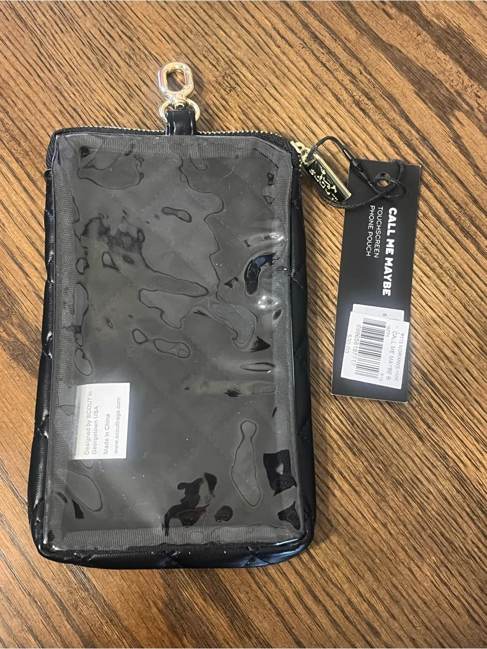 Scout Quilted Black Phone Pouch